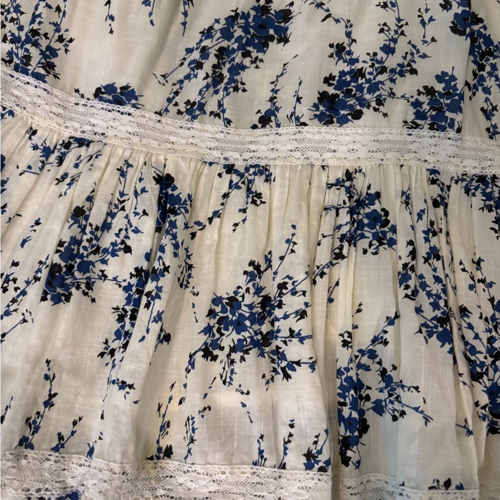 Floral Blue and White Dress